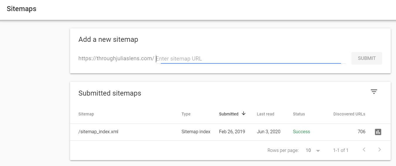 Google Search Console sitemap