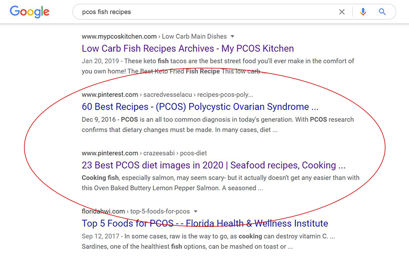 PCOS fish recipes ranking example